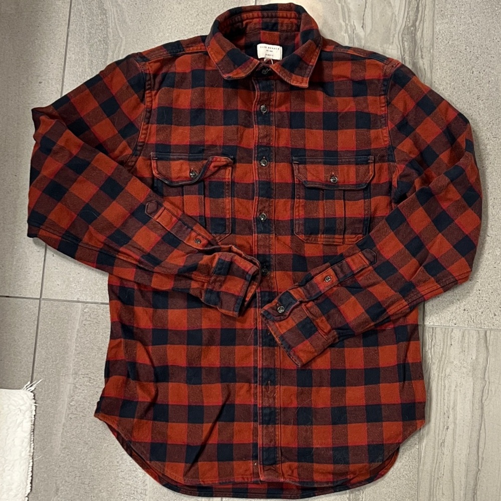 Club Monaco Red and Black Plaid Shirt